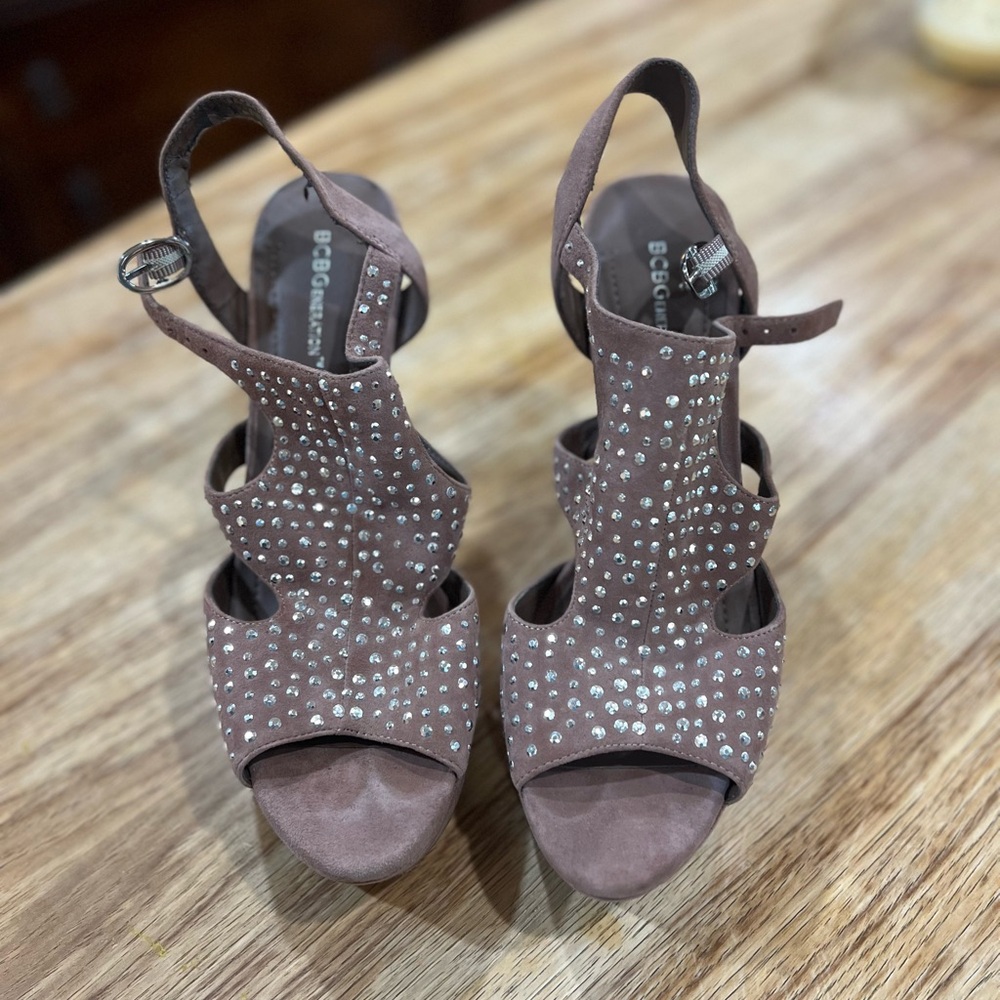 BCBGMaxAzria Taupe Studded Sandals